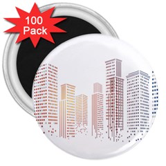 Buildings, Building City Building Condominium Skyscraper 3  Magnets (100 Pack)