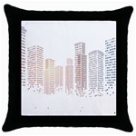 Buildings, Building City Building Condominium Skyscraper Throw Pillow Case (Black) Front