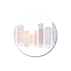 Buildings, Building City Building Condominium Skyscraper Magnet 3  (round)