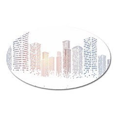 Buildings, Building City Building Condominium Skyscraper Oval Magnet