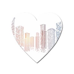 Buildings, Building City Building Condominium Skyscraper Heart Magnet