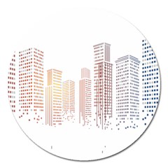 Buildings, Building City Building Condominium Skyscraper Magnet 5  (round)