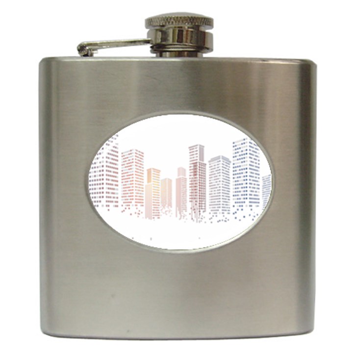 Buildings, Building City Building Condominium Skyscraper Hip Flask (6 oz)