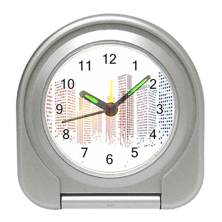 Buildings, Building City Building Condominium Skyscraper Travel Alarm Clock