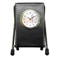 Buildings, Building City Building Condominium Skyscraper Pen Holder Desk Clock