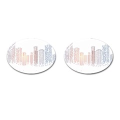 Buildings, Building City Building Condominium Skyscraper Cufflinks (oval)