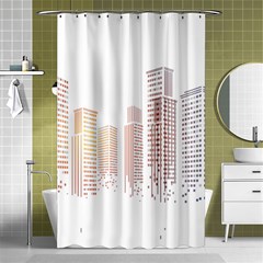 Buildings, Building City Building Condominium Skyscraper Shower Curtain 48  X 72  (small) 