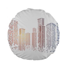 Buildings, Building City Building Condominium Skyscraper Standard 15  Premium Round Cushions