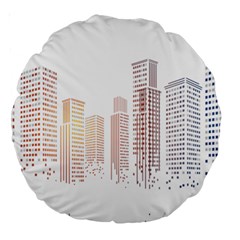 Buildings, Building City Building Condominium Skyscraper Large 18  Premium Round Cushions by Jancukart