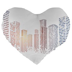 Buildings, Building City Building Condominium Skyscraper Large 19  Premium Heart Shape Cushions by Jancukart