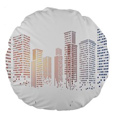 Buildings, Building City Building Condominium Skyscraper Large 18  Premium Flano Round Cushions