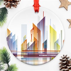 Building Artwork City Building Ornament (round)