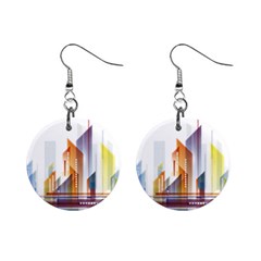 Building Artwork City Building Mini Button Earrings by Jancukart