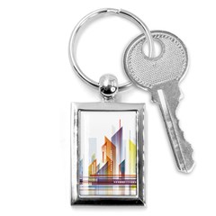 Building Artwork City Building Key Chain (rectangle)