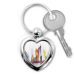 Building Artwork City Building Key Chain (heart) by Jancukart