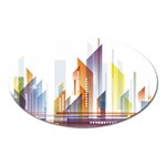 Building Artwork City Building Oval Magnet Front