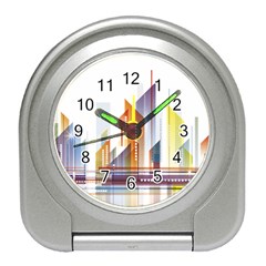 Building Artwork City Building Travel Alarm Clock by Jancukart