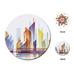 Building Artwork City Building Playing Cards Single Design (round)