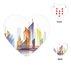 Building Artwork City Building Playing Cards Single Design (heart)