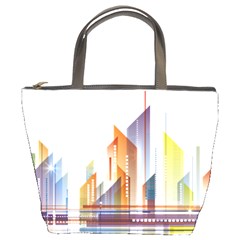 Building Artwork City Building Bucket Bag