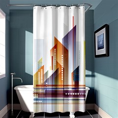 Building Artwork City Building Shower Curtain 36  X 72  (stall) 