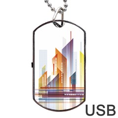 Building Artwork City Building Dog Tag Usb Flash (two Sides)