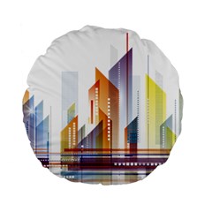 Building Artwork City Building Standard 15  Premium Round Cushions