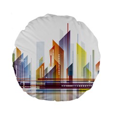 Building Artwork City Building Standard 15  Premium Flano Round Cushions