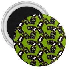 Cats And Skulls - Modern Halloween  3  Magnets by ConteMonfrey