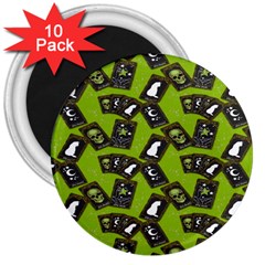 Cats And Skulls - Modern Halloween  3  Magnets (10 Pack)  by ConteMonfrey