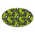 Cats And Skulls - Modern Halloween  Oval Magnet Front