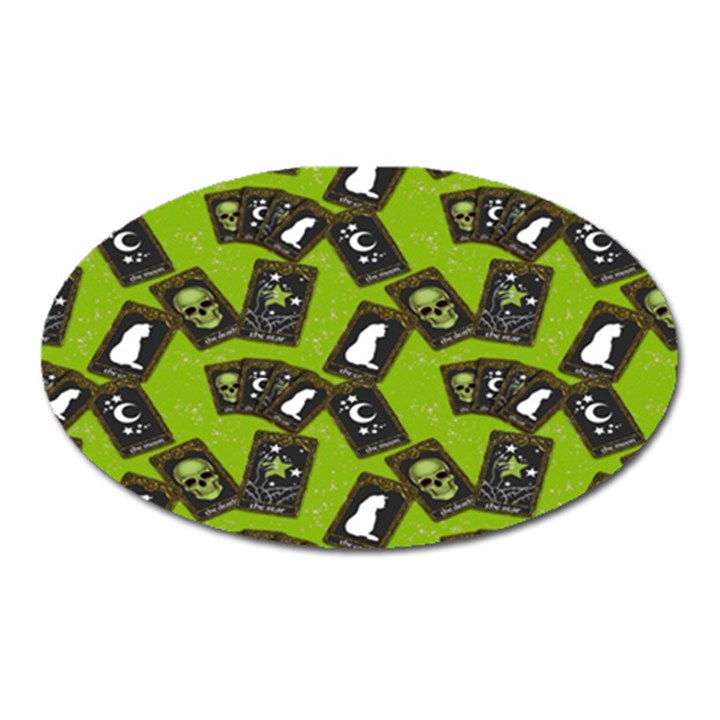 Cats And Skulls - Modern Halloween  Oval Magnet