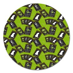 Cats And Skulls - Modern Halloween  Magnet 5  (round) by ConteMonfrey