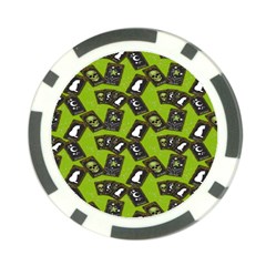 Cats And Skulls - Modern Halloween  Poker Chip Card Guard by ConteMonfrey