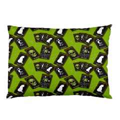 Cats And Skulls - Modern Halloween  Pillow Case by ConteMonfrey