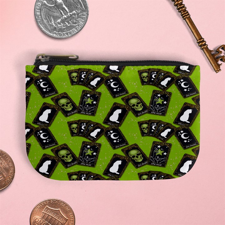 Cats And Skulls - Modern Halloween  Mini Coin Purse