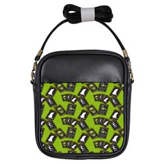 Cats And Skulls - Modern Halloween  Girls Sling Bag by ConteMonfrey