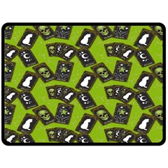 Cats And Skulls - Modern Halloween  Fleece Blanket (large)  by ConteMonfrey