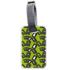 Cats And Skulls - Modern Halloween  Luggage Tag (two Sides) by ConteMonfrey