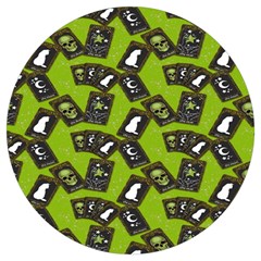 Cats And Skulls - Modern Halloween  Round Trivet by ConteMonfrey