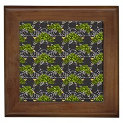 Halloween - Green Roses On Spider Web  Framed Tile by ConteMonfrey