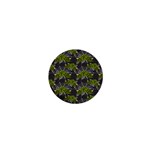 Halloween - Green Roses On Spider Web  1  Mini Buttons Front