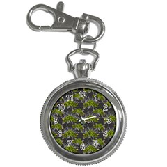 Halloween - Green Roses On Spider Web  Key Chain Watches by ConteMonfrey