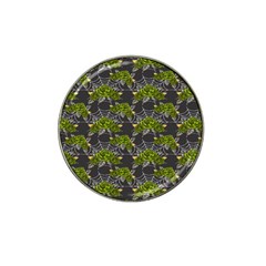 Halloween - Green Roses On Spider Web  Hat Clip Ball Marker by ConteMonfrey