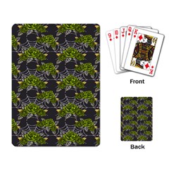 Halloween - Green Roses On Spider Web  Playing Cards Single Design (rectangle) by ConteMonfrey