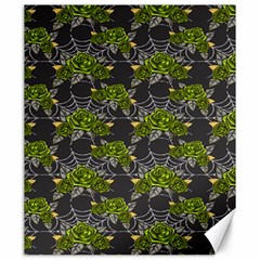 Halloween - Green Roses On Spider Web  Canvas 20  X 24  by ConteMonfrey