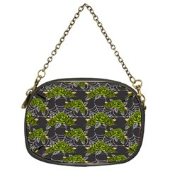 Halloween - Green Roses On Spider Web  Chain Purse (one Side) by ConteMonfrey