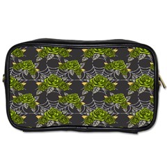 Halloween - Green Roses On Spider Web  Toiletries Bag (one Side) by ConteMonfrey