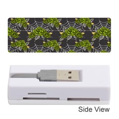 Halloween - Green Roses On Spider Web  Memory Card Reader (stick) by ConteMonfrey