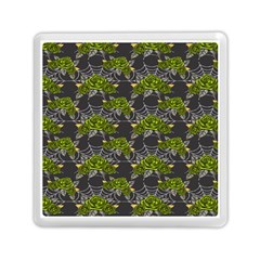 Halloween - Green Roses On Spider Web  Memory Card Reader (square) by ConteMonfrey